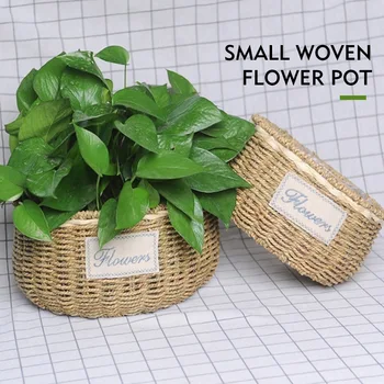 

Sundries Basket Flower Pot Excellent Small Kitchen Large Volume Desktop Home Plant Fiber Cosmetics Table Office Space Saver