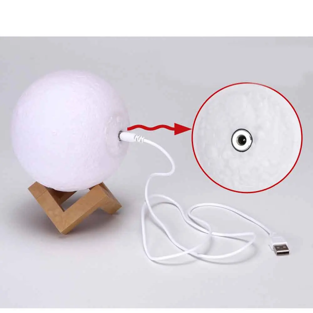 Pantalla 3D Recargable lampara Luna 2 cambio de Color Interruptor táctil dormitorio estantería noche luz inicio decoración rega Pantalla 3D Recargable lampara Luna 2 cambio de Color Interruptor táctil dormitorio estantería noche luz inicio decoración rega