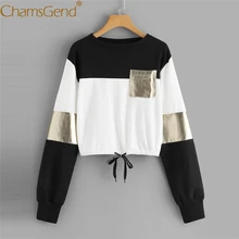 Дизайн, женский укороченный топ с завязками, длинный рукав, круглый вырез, женский свитер, пуловер, женская одежда 81211