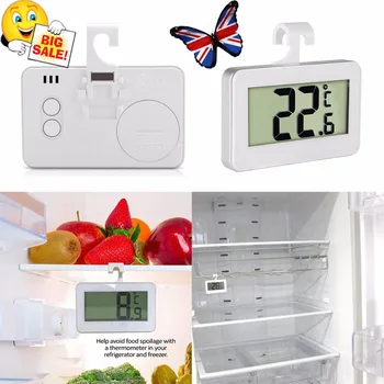 

Large LCD Refrigerator Thermometer Digital Display Waterproof Fridge Freezer Hanging Hook Stand Magnet Kitchen Tool