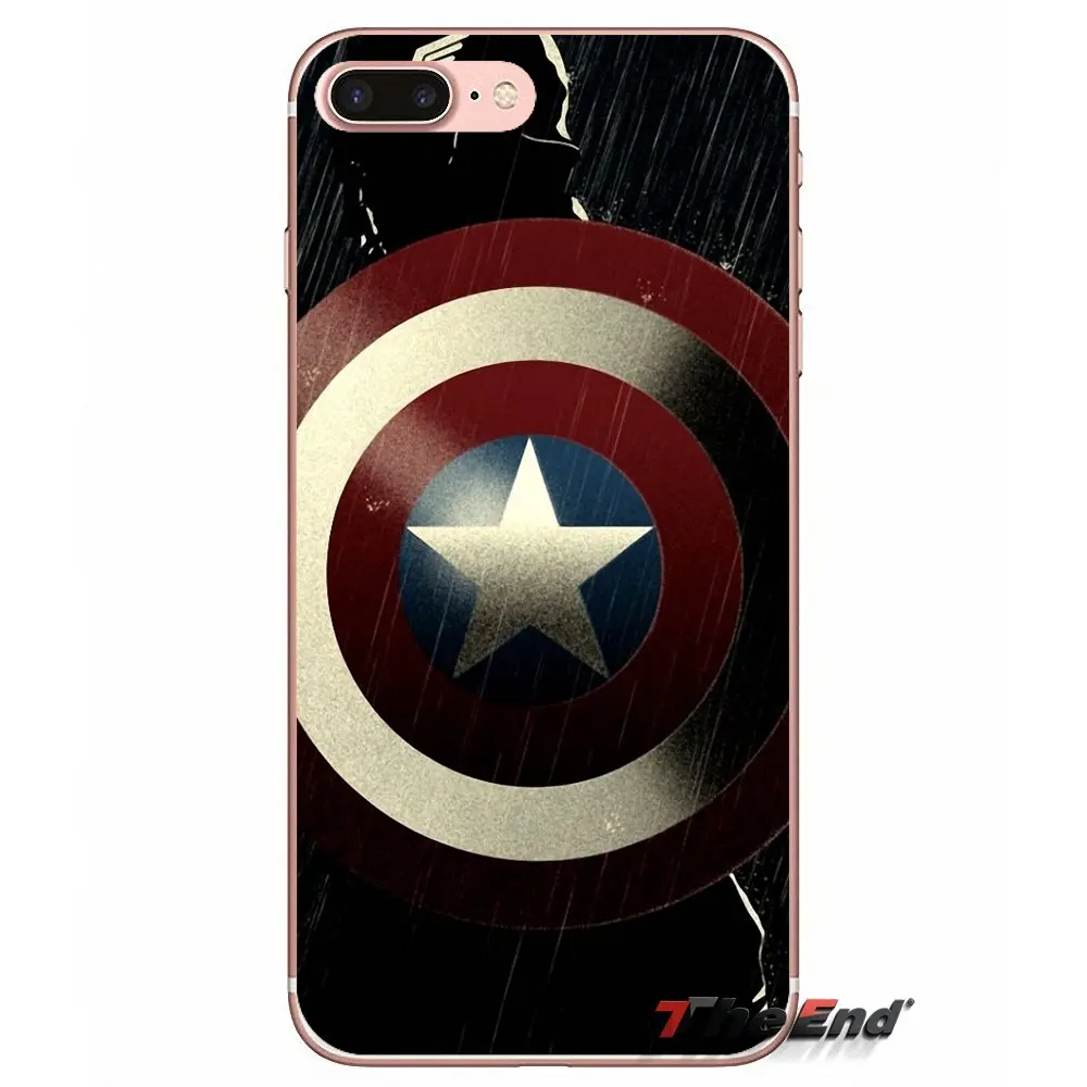 Для Apple iPhone X 4 4S 5 5S SE 5C 6 6S 7 8 Plus 6Plus 7plus 8plus Fundas Coque Captain America Shield мягкий чехол для