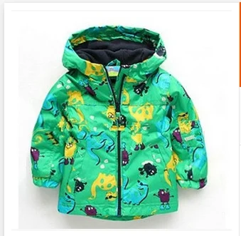 Новая детская одежда куртка прекрасные цветы печати ветра и дождя пальто для девочек водонепроницаемый Толстовка ярких цветов Детская верхняя одежда 90-120 см - Цвет: Серый