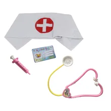 Детская униформа медсестры для девочек, маскарадный инструмент для ролевых игр, шапочка медсестры/именная бирка/шприцы/стетоскоп, медицинский уход, ролевые игрушки