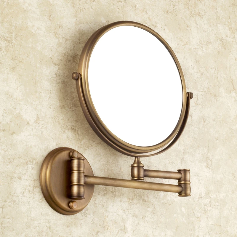 Bathroom Mirror Wall Mounted 8 inch Brass 3X/1X Magnifying Mirror Folding Rose gold/Gold Makeup Mirror Cosmetic Mirror Lady Gift