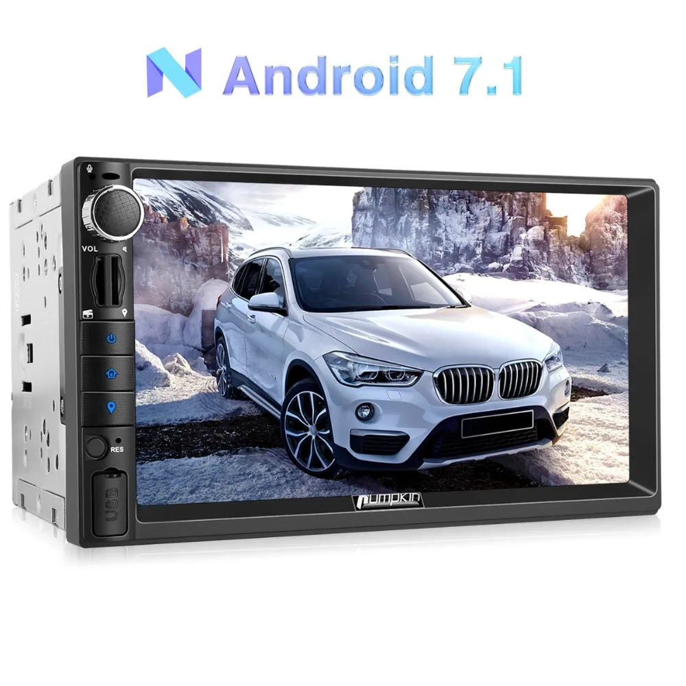 

Pumpkin 2 Din 7'' Android 7.1 Universal Car Radio No DVD Player GPS Navigation Bluetooth Car Stereo Quad-core 4G Wifi Headunit