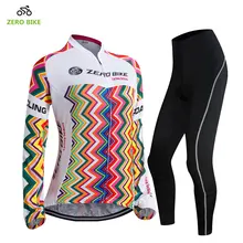 ZEROBIKE High Quality Women’s Bicycle Jersey Set Breathable Full Zip Jacket 3D Padded Pants Cycling Clothing maillot ciclismo