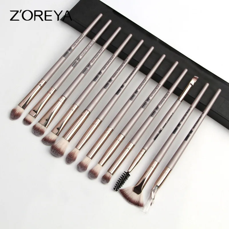 

Makeup Brushes Set 12 pcs/lot Eye Shadow Blending Eyeliner Eyelash Eyebrow Brushes For Make up Portable Eye Brush Set