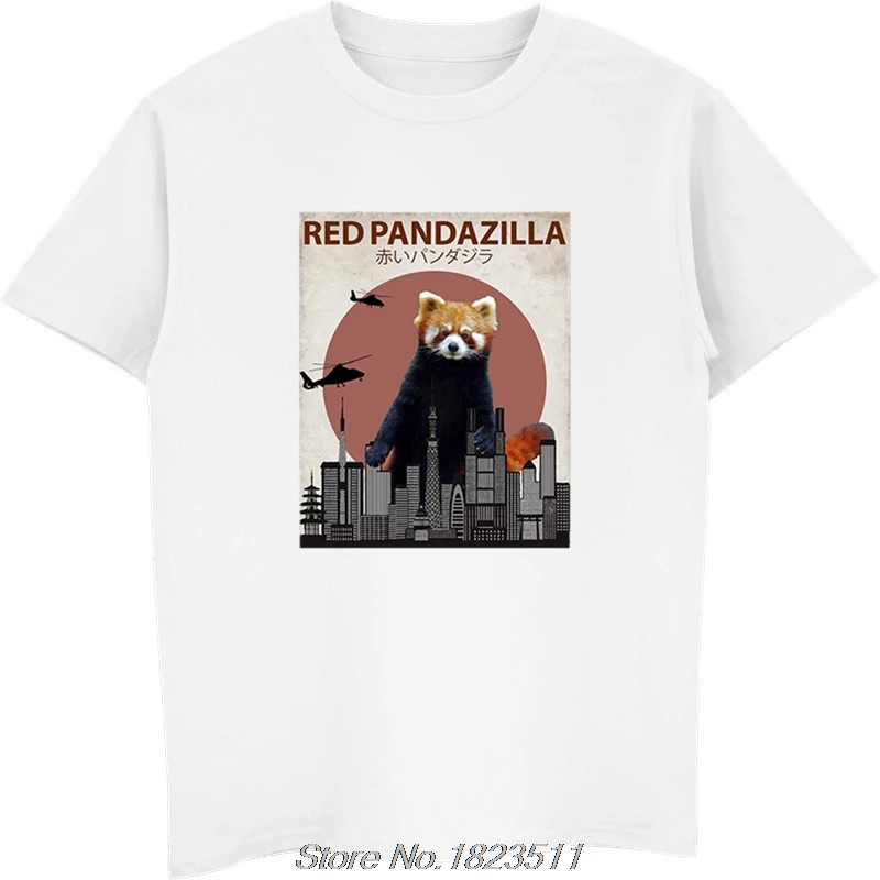 Горячая распродажа модные красные Pandazilla | Забавные красная панда футболка