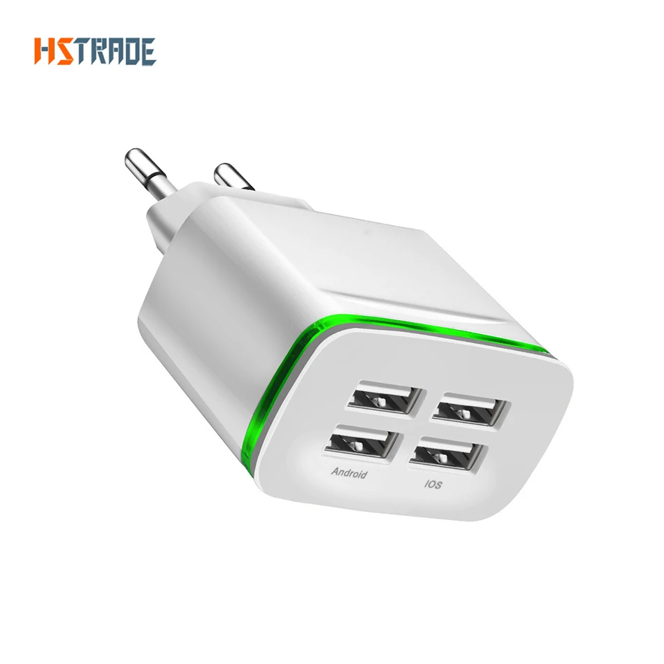 

USB Charger 4 Port 5V/4A LED Light Wall Phone Cable Charging For iPhone Samsung Android Universal power adapter multi charger