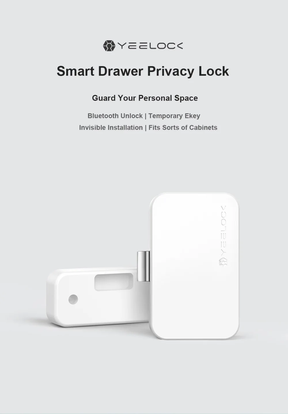  Xiaomi MIjia YEELOCK Smart Drawer Cabinet Lock Keyless Bluetooth APP Unlock Anti-Theft Child Safety - 32987643270