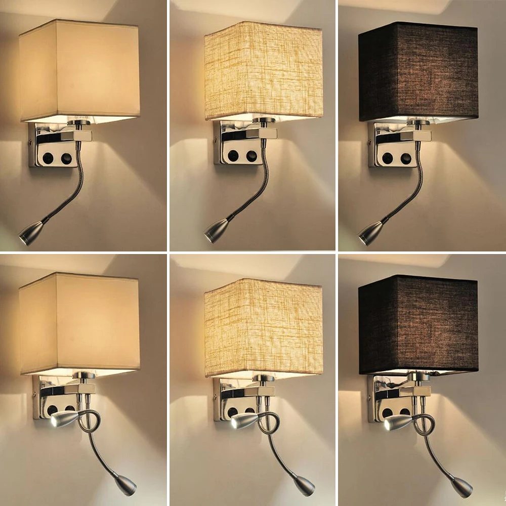 Wall Lamp Sconce Switch Stairs Light Luminaires Fixture E27 Bulb Bedroom Decor Bathroom Modern Bedside Lighting Wall Mounted (6)