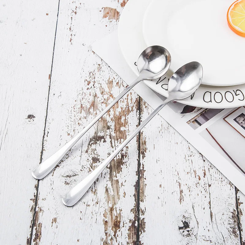 

1pcs Long Stainless Steel Coffee Spoon Ice Cream Dessert Tea Spoon For Kitchen