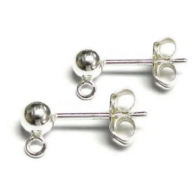 Stenya 10 Pairs Earrings Findings 5mm Round Ball Loop Clasp Studs W Stenya 10 Pairs Earrings Findings 5mm Round Ball Loop Clasp Studs W Erfly Back Stopper