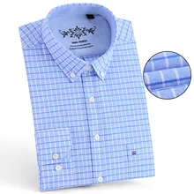 Plaid Dress & Striped Shirt Plus Size New Listing Mens Shirts Casual Slim Fit Long Sleeve Shirt Men Oxford Casual Streetwear