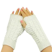 Woweile Essential 2016 New Fashion Knitted Arm Fingerless Winter Gloves Unisex Soft Warm Mitten Free Shipping
