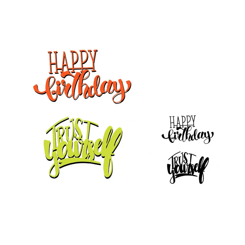

Naifumodo Cuts Dies Letter Happy Birthday Metal Cutting for DIY Scrapbooking Card Album Embossing Die Cut New Template
