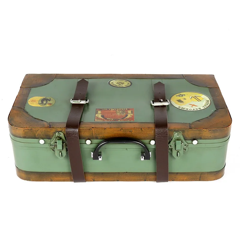 

Retro Nostalgia Suitcase Republic Of China Tin Box Studio Shooting Props Bar Shop Window Decoration Ornaments
