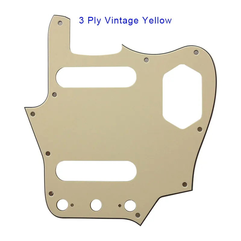 Pleroo Custom Guitar pickgaurd Scartch Plate-для 10 дырочек US Jaguar Guitar Pickguard Scartch Plate гитарные части - Цвет: 3 Ply Vintage Yellow