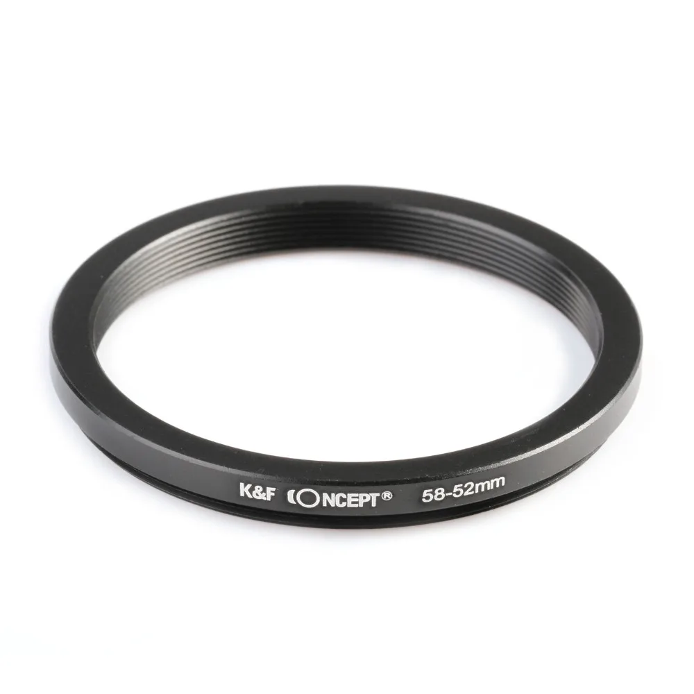 58mm 52mm Step Down Rings Lens Adapter Filter Black Aluminum Metal High