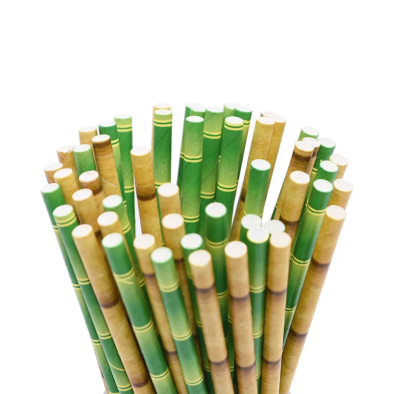25 шт. зеленый бамбук бумажные, с пандой соломинки свадебной питьевой соломы душа ребенка Дети День рождения украшения товары для праздника