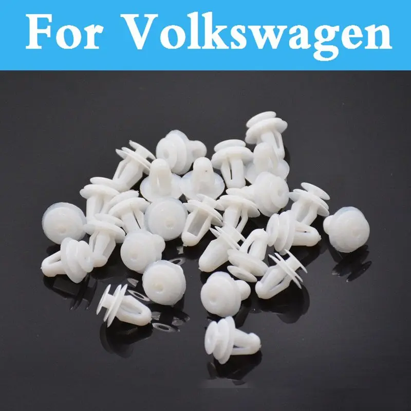 

50pcs Car Styling Plastic Rivets Fastener Push Clips White For Volkswagen Passat R Phaeton Lupo Gti Pointer Cc Jetta Lupo