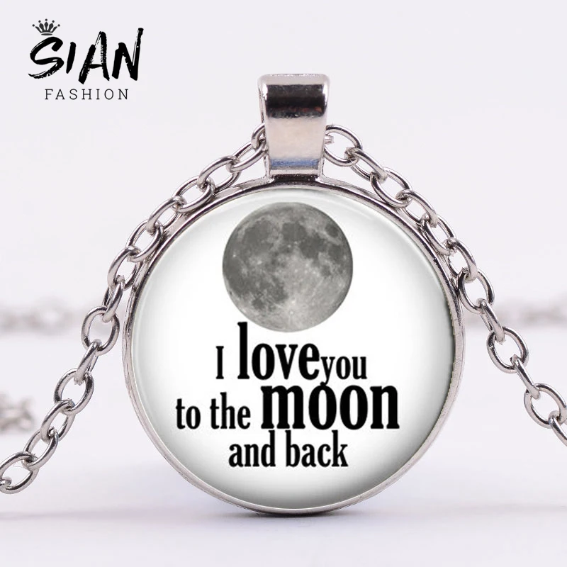 Колье SIAN I Love You To Moon And Back стеклянное кулонное ожерелье с кулоном в виде Купола для