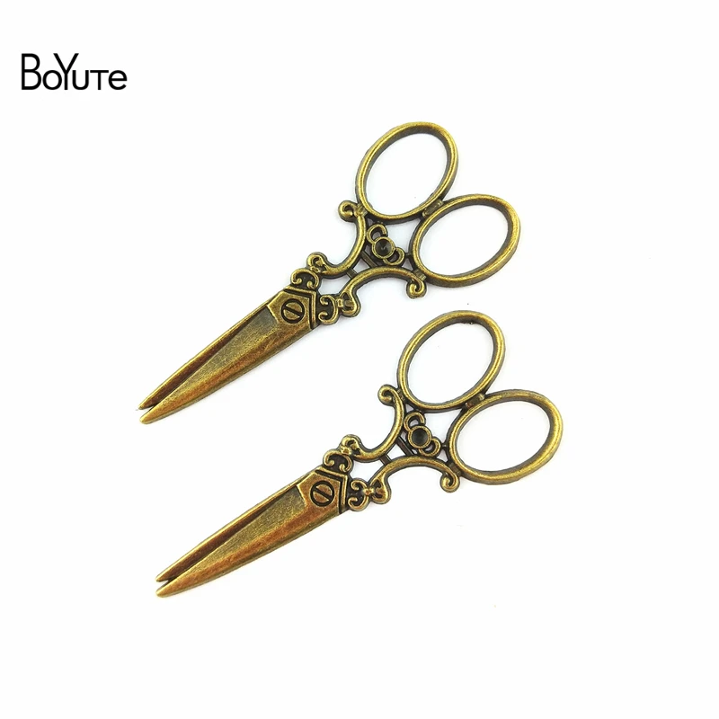 

BoYuTe (60 Pieces/Lot) 60*25MM Antique Bronze Silver Plated Zinc Alloy Materials Scissor Pendant Diy Jewelry Accessories