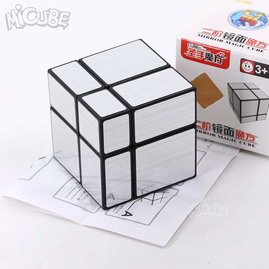 Micube ShengShou 2x2x2 зеркала Cube блоки Серебряные; золотые литые покрытием блестящие Magic Cube головоломки мозг IQ развивающие игрушки