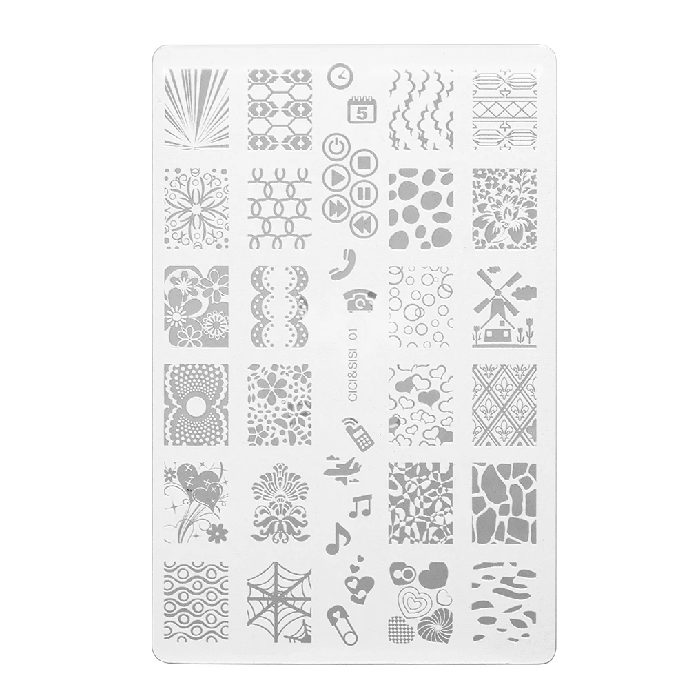 

CICI&SISI Gorgeous Acrylic Nail Art Print Stamping Plates Good Quality Nail Polish Template Manicure Stencil DIY Styling Tools