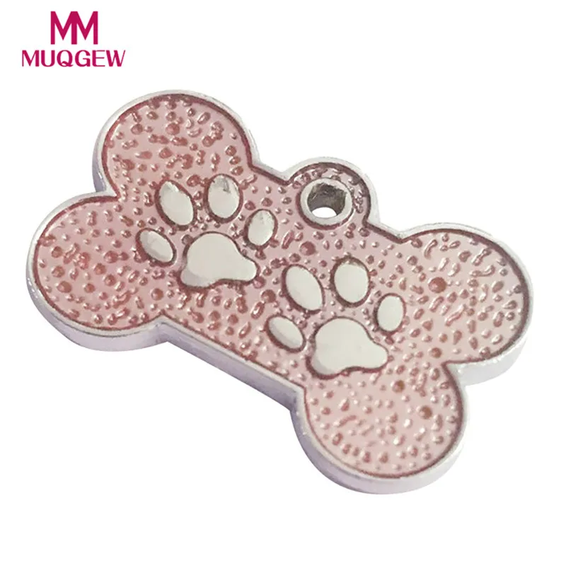 

dog pet collar ID tag Charm Bone Glitter Paw Dog Cat night safety quick release Alloy Tag Pendant ID collars and necklaces 2018