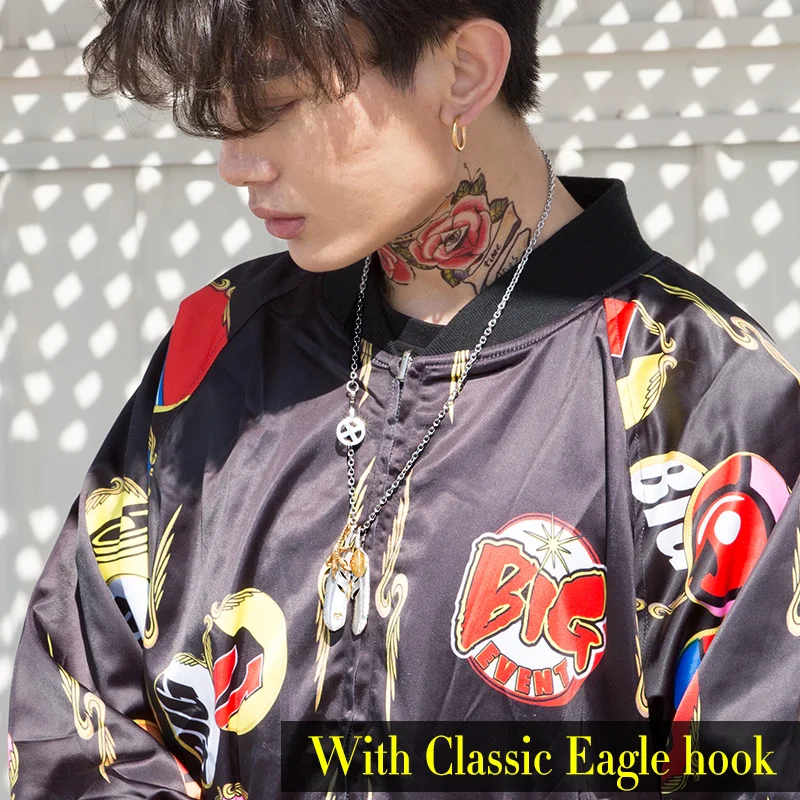 BEIER Fashion Stainless Steel Feather Pendant Necklace With Red/Black/Blue Stone Leaf Jewerly for man women gift BP8-112 - Image 2