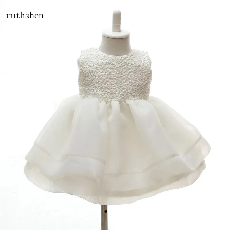 

ruthshen Princess Ball Gown Vestido Flower Girl Dresses Sleeveless Party Gowns 1 Year Kids Pageant Holy Communion Dresses New