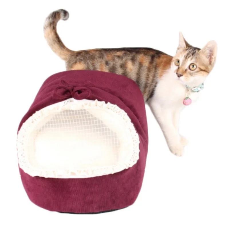 

Cute Slipper Design Pet Cat Dog's Baby Princess Bed Nest Small Dogs Washable Warm House Kennel Dog Bed House Pad