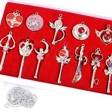 Аниме Сейлор Мун Zecter косплей-палочки трости характер реквизит Moon палочки оружие Винтаж набор металлических ожерелий подвесное ожерелье