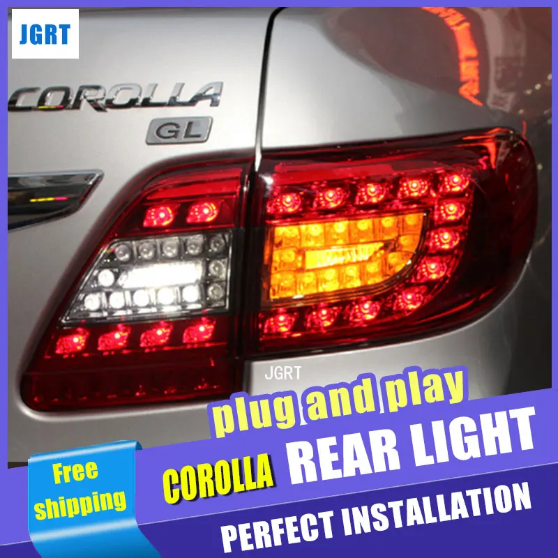Car Styling for Toyota Corolla Taillight assembly 2011-2013 Altis LED TailLight Rear Lamp DRL+Brake+Park with hid kit 2pcs | Автомобили и