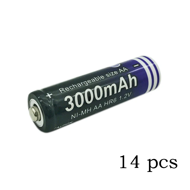 4/8/14/20 AA 2A aa 1,2 V 5# разъемная застежка-молния 3000 мА/ч, micktick Перезаряжаемые Батарея металл-гидридных или никель Перезаряжаемые Batteria батареи Камера игрушечные часы MP3 - Цвет: 14PCS