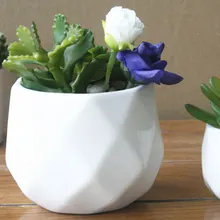 Керамический цветочный горшок ваза стол Декор керамика суккулент плантатор мини белый граненый