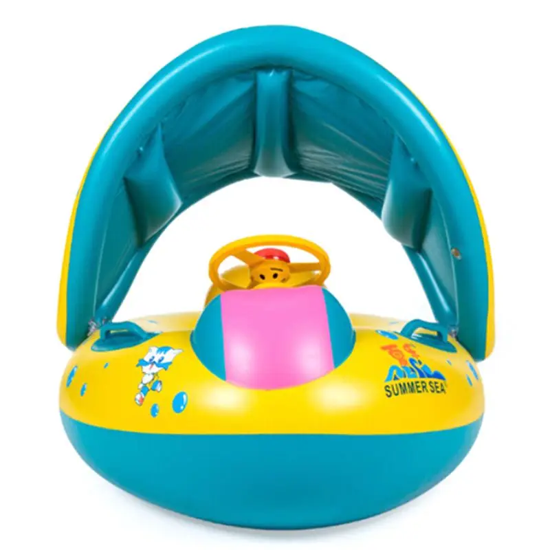 Safety Baby Child Infant Swimming Float Inflatable Adjustable Sunshade Seat Boat Ring Swim Pool inflatable toy - Цвет: typic1
