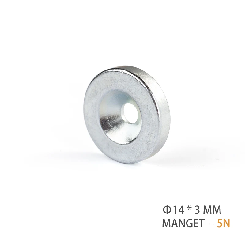 Круглый неодимовый магнит с 3 мм центральным отверстием цинковое покрытие 14 мм диаметр 3 мм толщина супер мощный постоянный магнитный диск пластина - Цвет: zinc without screw