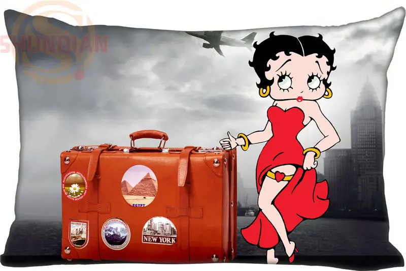 Заказная наволочка Betty Boop прямоугольная молния подушка из полиэстера и хлопка размер крышки 45x35 см(с одной стороны) печать - Цвет: 23 Pillowcase