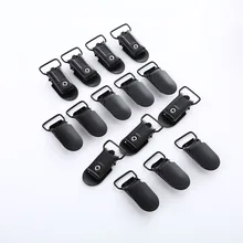 Fivela de metal preta para chupeta de bebê, 5 peças/lote, armação de chupeta infantil, acessórios de joias, presilha de dutor, suprimentos de alimentação de bebê