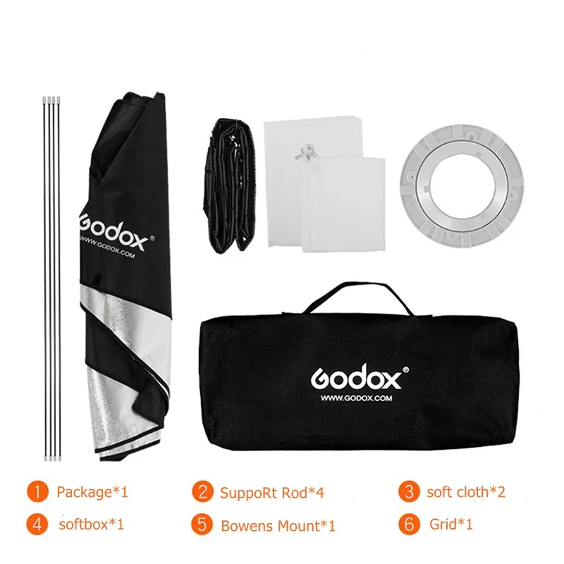 2 шт. Godox 9 &quotx 35&quot 22x90 см сотовый софтбокс с решеткой для фото створ студия вспышка