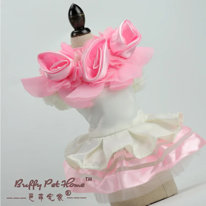 

Embroidery Wedding Flower Lace Summer Cat Dog Dress Clothes For Dogs Dog Cat Pet Clothing Puppy Teddy Chihuahua