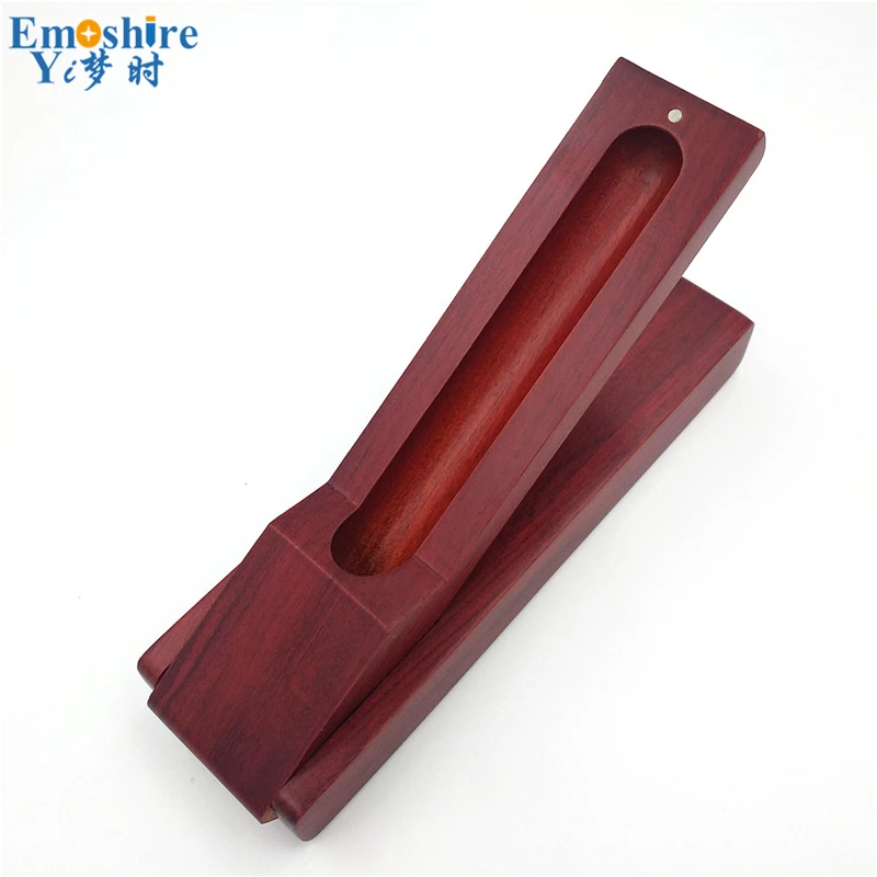 Emoshire Factory outlet safflower pear wood flip pen pen pen box red wood pencil case custom wooden pencil box spot wholesale (2)