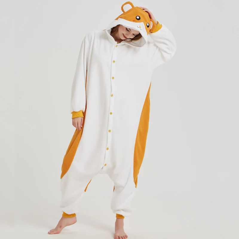 Cartoon Mouse Hamtaro Kigurumi Polar Fleece Cosplay Onesie Costume Animal Pajamas Halloween Carnival Masquerade Party Jumpsuit (5)