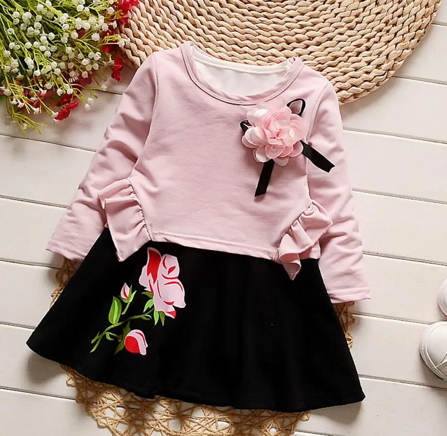 2017 Lovely Girls Tee Shirt and skirts With floral Clothes Set for Kids Girl spring Autmn Children Clothing Sets HB3046 | Детская одежда