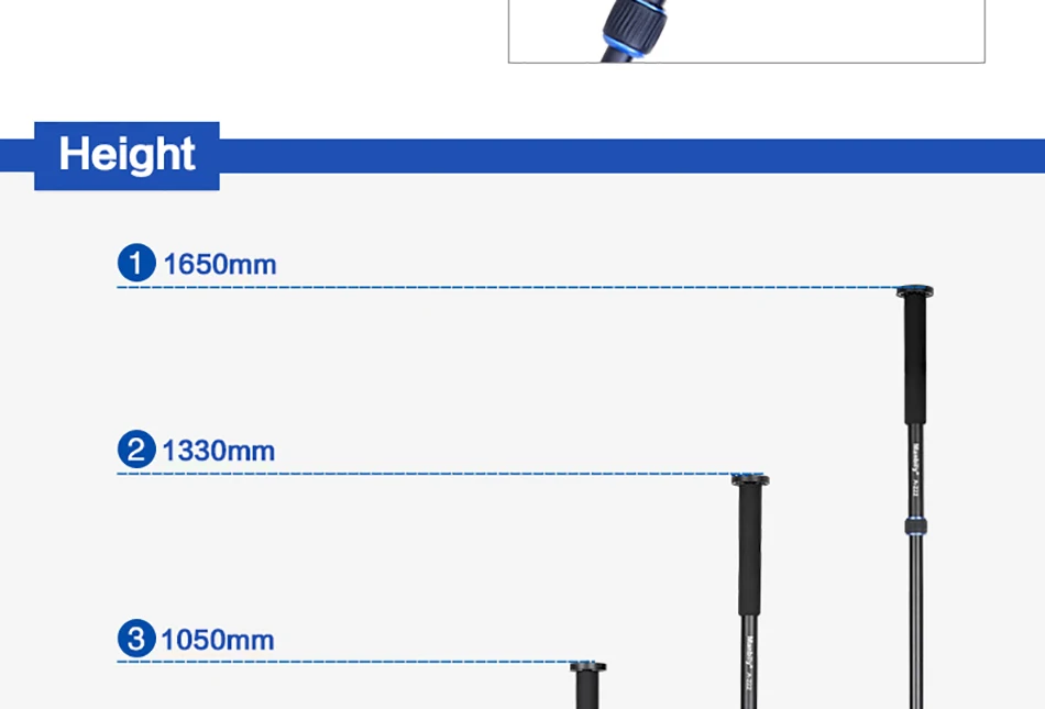 Manbily 165 см портативный профессиональный A222 алюминиевый штатив для камеры монопод с подставкой M1 и шаровой головкой для SLR DSLR камеры