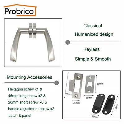 Probrico дверная ручка без ключа замок проездной двери рычаг с защелкой замки handleset для прохода кухня межкомнатные двери оборудования