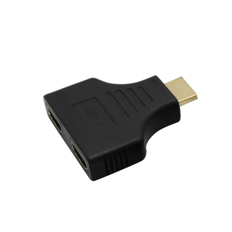 1080P HDMI порт мужской 2 Женский 1 в 2 Out Splitter адаптер конвертер Прямая поставка 9 февраля - Цвет: Black
