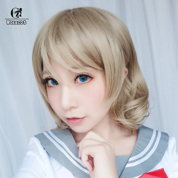 ROLECOS LoveLive Sunshine Косплей Watanabe You Косплей головные уборы синтетические волосы 40 см/15,75 дюйм(ов) ов) Кудри Косплей Love Live